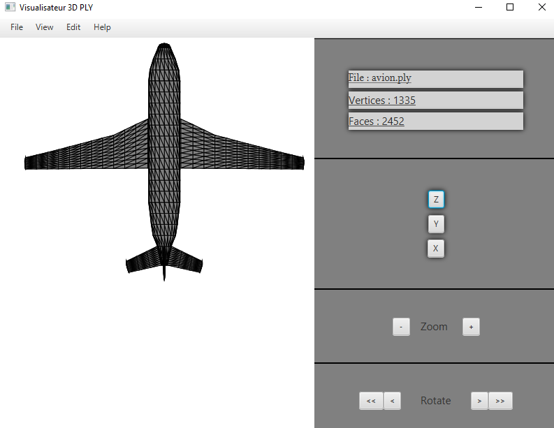 Affichage d'un avion